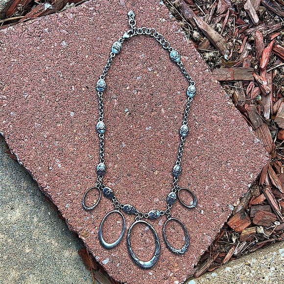 Brighton Jewelry - Brighton Retired Silver Etched 18” Loop Necklace